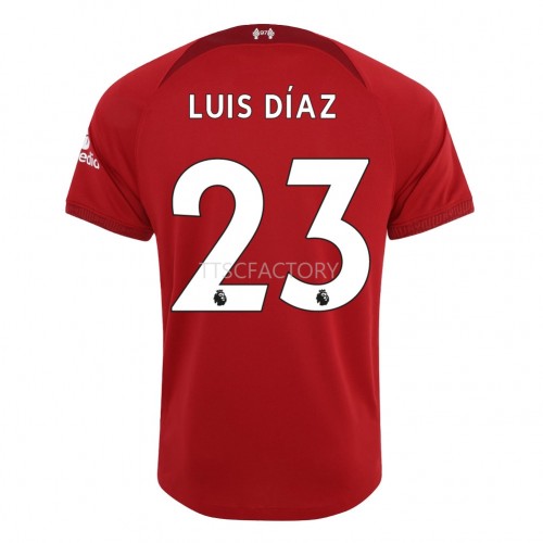 Liverpool Luis Diaz 23 Fodboldtrøjer Hjemmebanesæt 2022/23 Kort ærmer Liverpool Luis Diaz 23 Fodboldtrøjer Hjemmebanesæt 2022/23 Kort ærmer